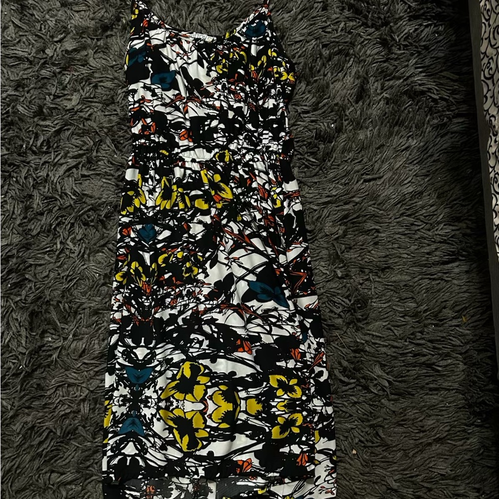 Cotton On Black and White Sheath Midi Dress Spaghetti Strap